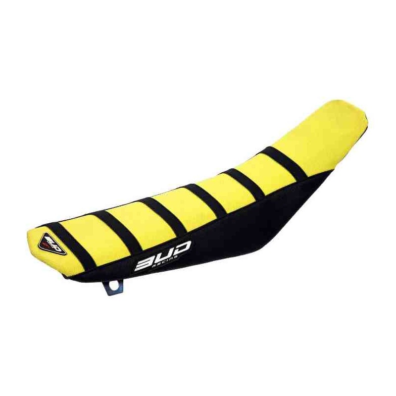 Housse de selle jaune/noire Bud Racing Full Traction pour Suzuki 85 RM 02-22