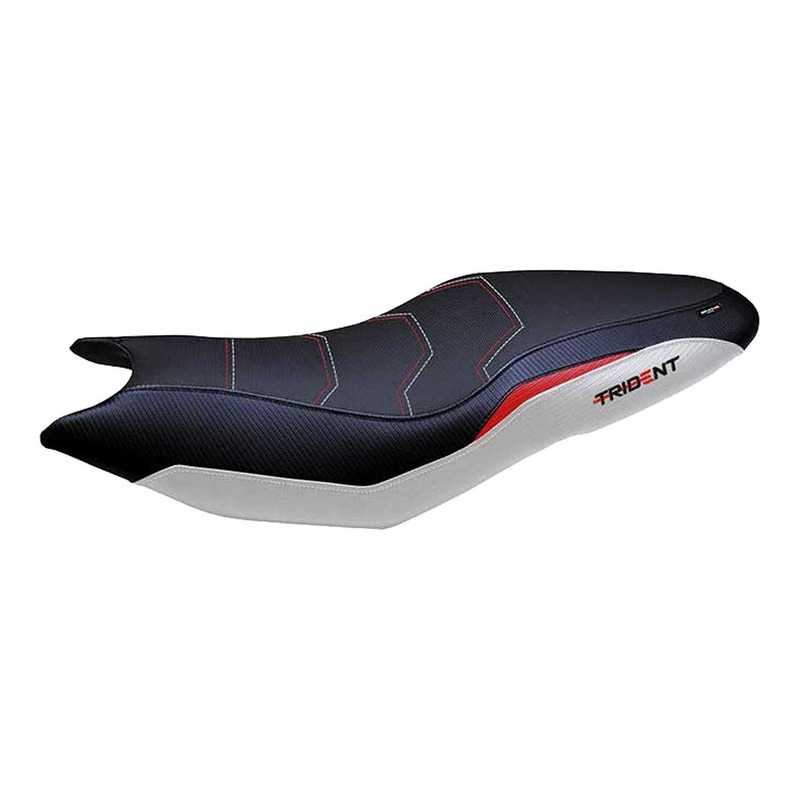 Housse de selle Tappezzeria Espera confort blanche/noire/rouge Triumph