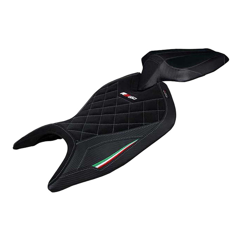 Housse de selle Tappezzeria Mamba Velvet Standard noire couleur Italie