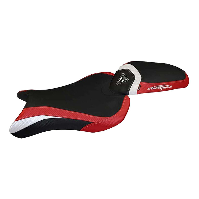 Housse de selle Tappezzeria Molina confort noire/rouge/blanche Triumph