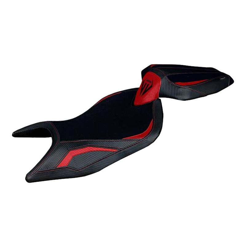 Housse de selle Tappezzeria Naxos Ultragrip Standard noire/rouge April