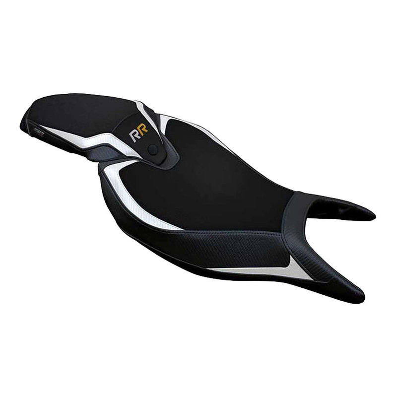 Housse de selle Tappezzeria Renee standard noire/blanche Triumph Speed