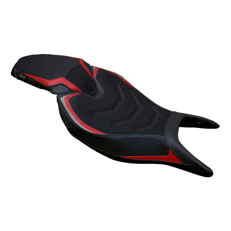 Housse de selle Tappezzeria Senna confort noire/rouge/grise Triumph Sp