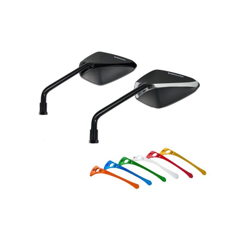 Inserts aluminium rouge pour rétroviseurs Barracuda A-Version