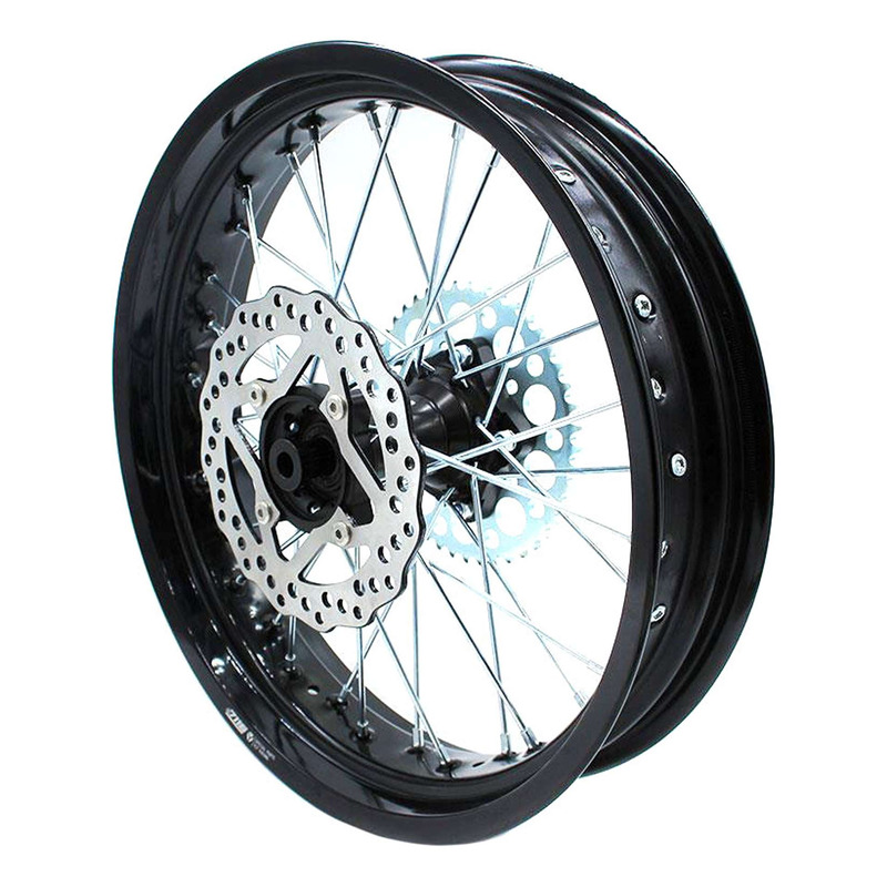 Jante Arrière Complète YCF Aluminium Noir 3,50 x 17 Pouces pour Bigy