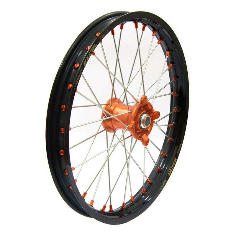 Jante avant complÃ¨te Kite Ã lite MC 19x1.60 Noir/Orange - KTM SX 85cc