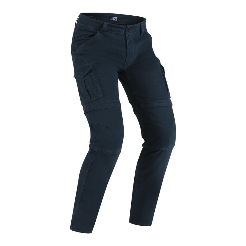 Jeans moto PMJ Santiago zip bleu