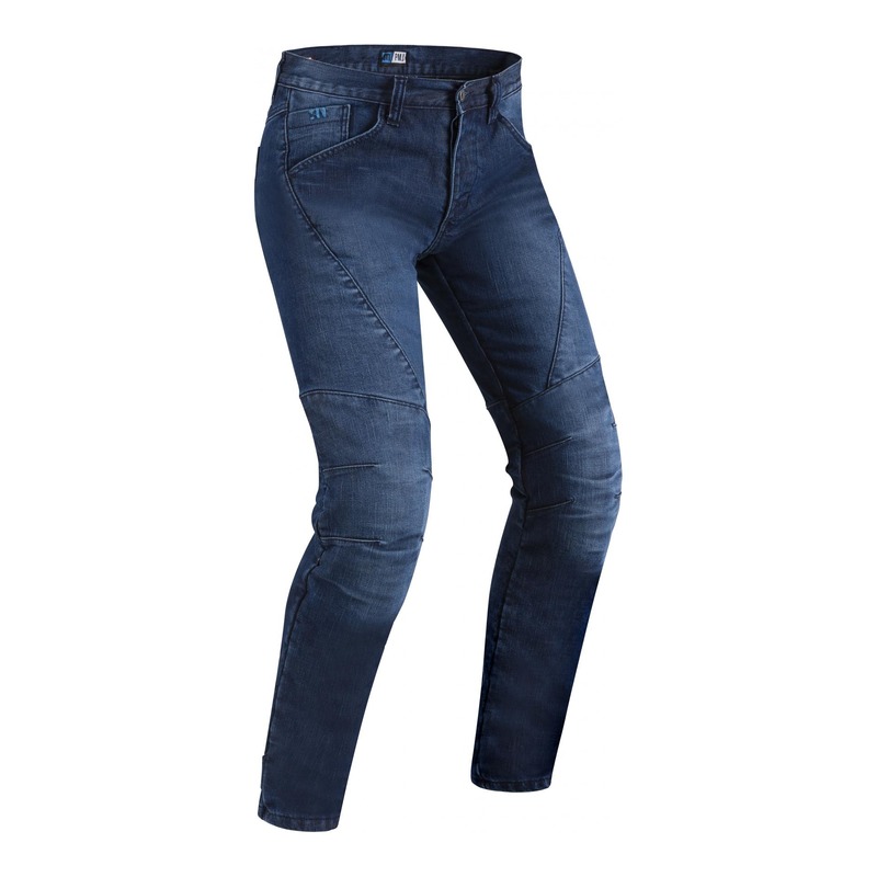 Jeans moto PMJ Titanium bleu