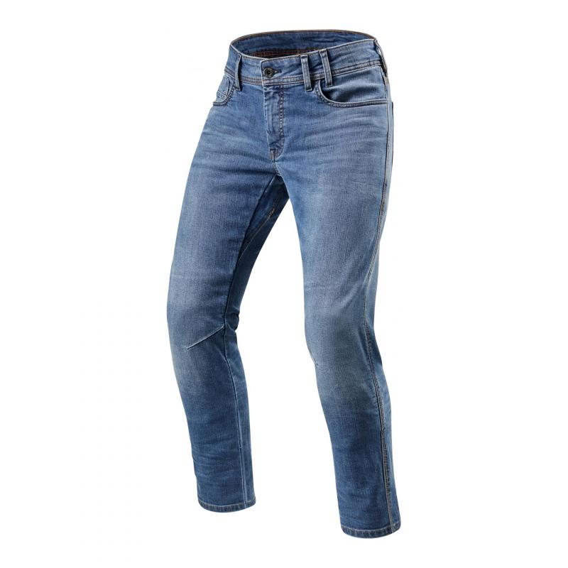 Jeans moto Rev'it Detroit longueur 32(court) bleu classique délavé -