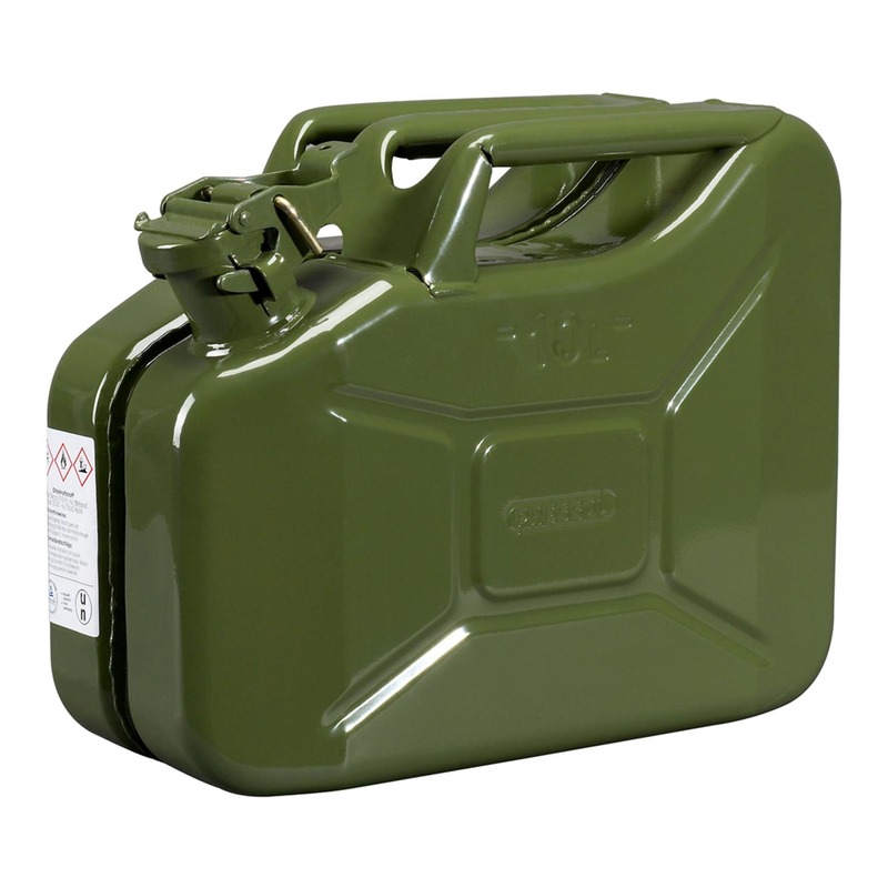 Set de 2x jerrican métallique 20 litres vert armée - convient pour carburant  - essence