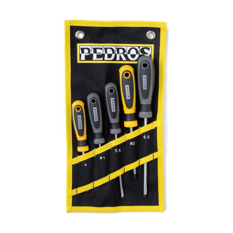 Jeu de 5 tournevis Pedros avec pochette de rangement