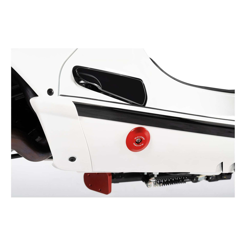 Jeu de bouchons sous repose pieds en aluminium rouge Malossi - vespa GTS 310 2025-