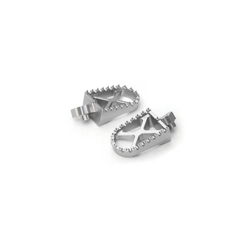 Repose-pieds YCF - Aluminium taillé masse - Argent