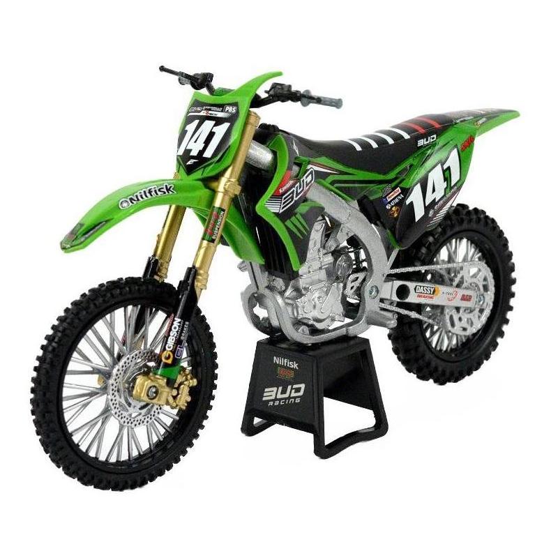 Kawasaki KXF Bud Racing Team 16 Réplica 141 1:12 NewRay vert/noir
