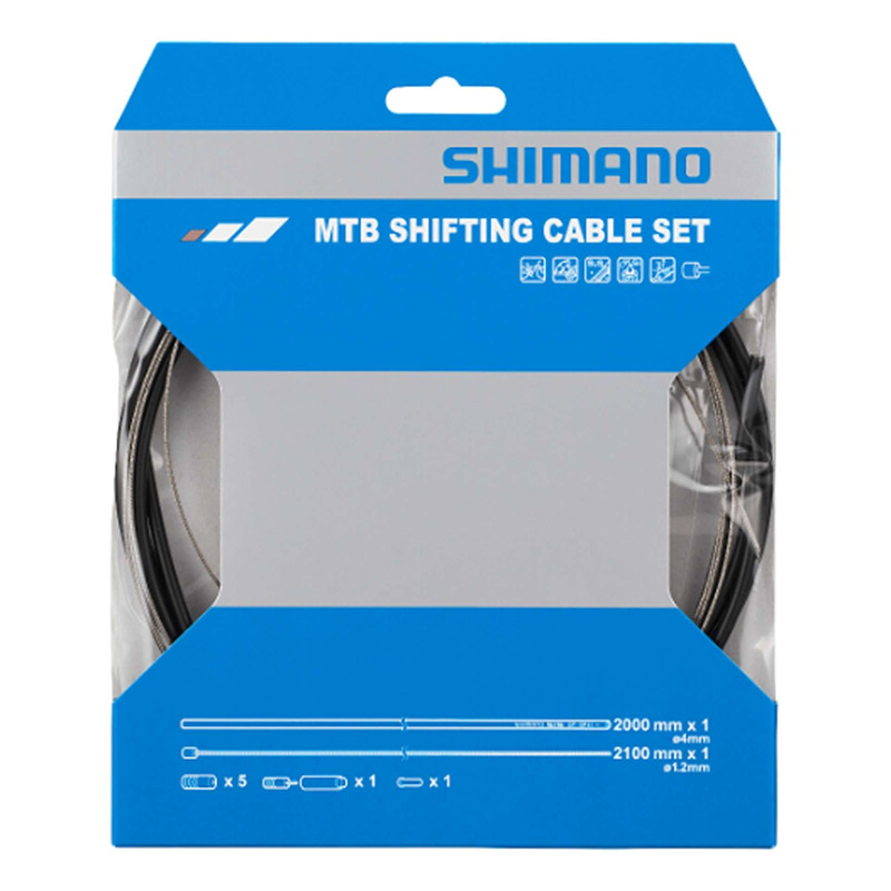 Kit Câbles Dérailleur Arrière VTT Shimano OT-SP41 Acier Inoxydable Noir