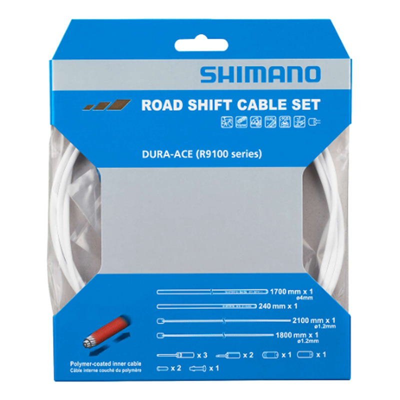 Kit câbles Dérailleur Complet Shimano Dura-Ace Polymère Blanc