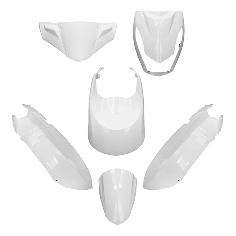 Kit carénage All Pro blanc métallisé 6 pièces Kisbee 50/100