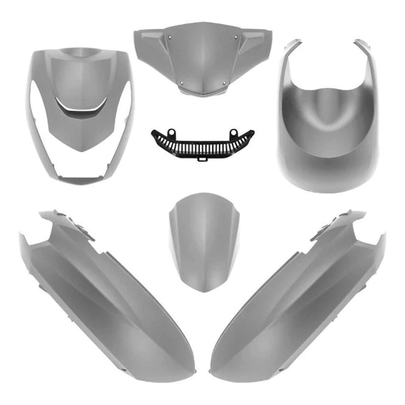 Kit carénage All Pro gris mat 6 pièces Kisbee 50/100