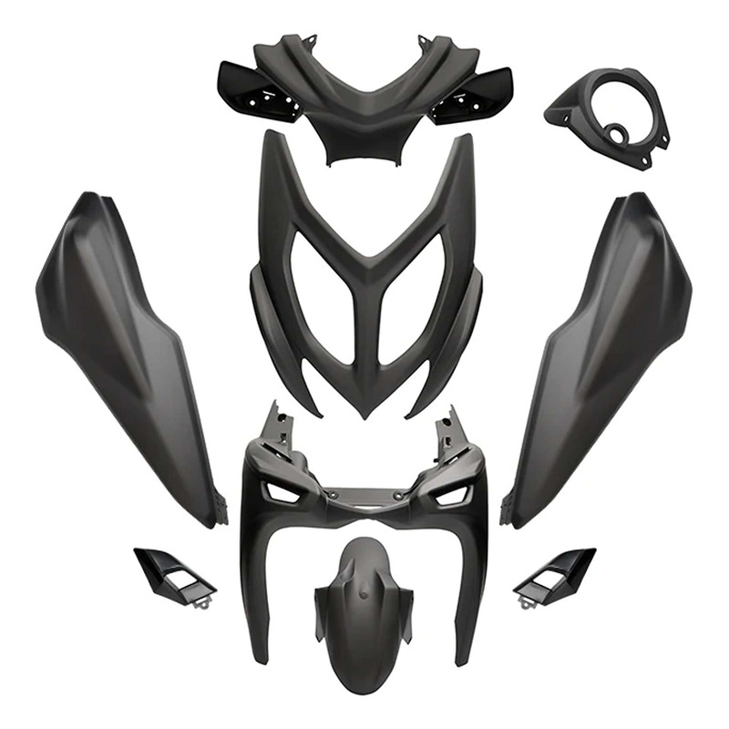 Kit carénage All Pro noir mat 9 pièces Aerox/Nitro 13-