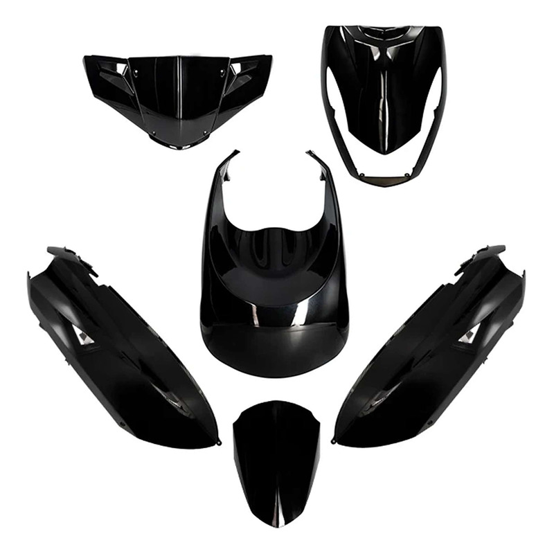 Kit carénage All Pro noir métallisé 6 pièces Kisbee 50/100