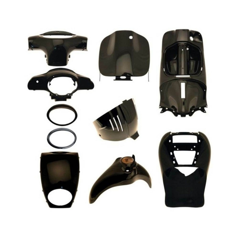 Kit carrosserie 10 piÃÂ¨ces noir brillant TNT Original Aprilia Scarabeo
