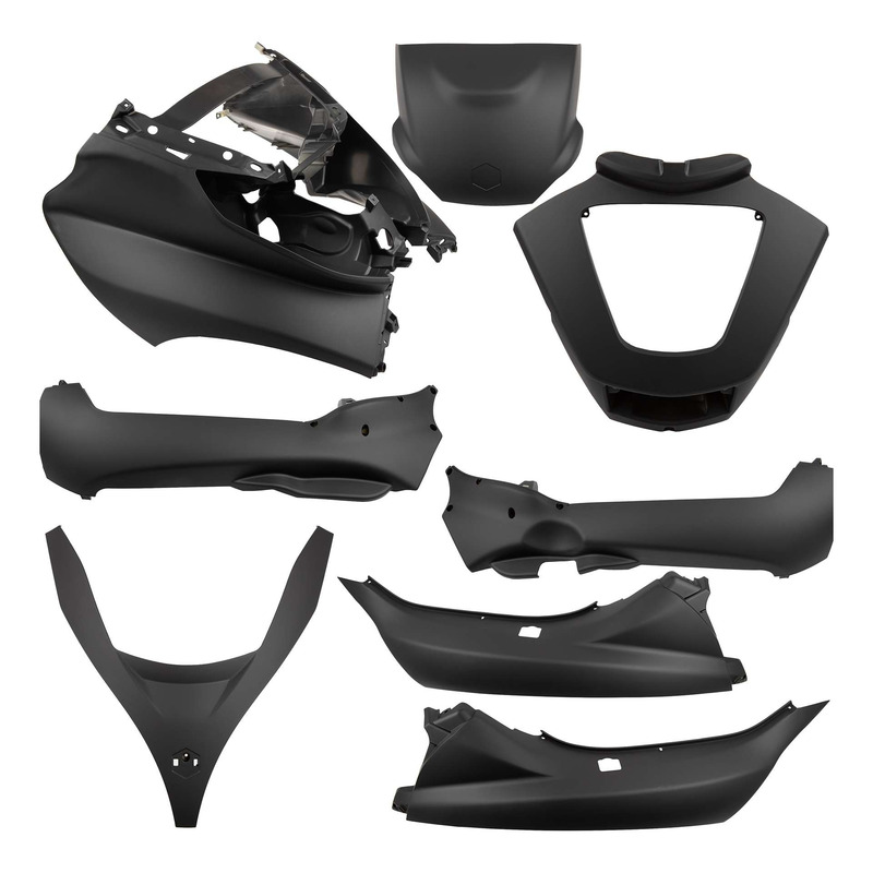 Kit carrosserie 8 piÃ¨ces noires mat pour Piaggio MP3 500 11-13