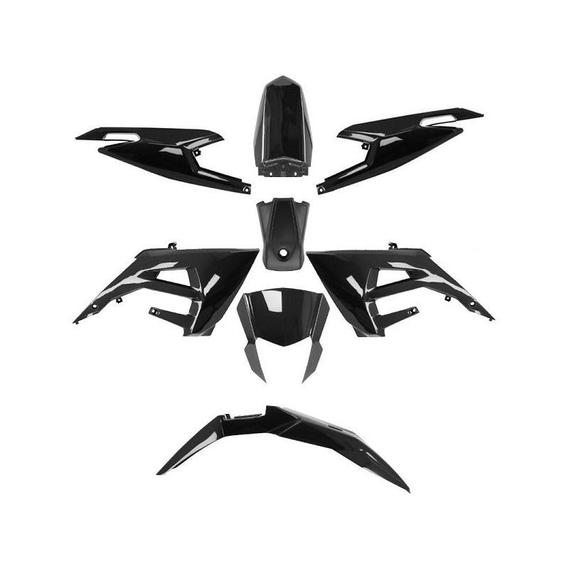 Kit carrosserie noir brillant 8 pièces TNT original pour Derbi Senda Xtreme