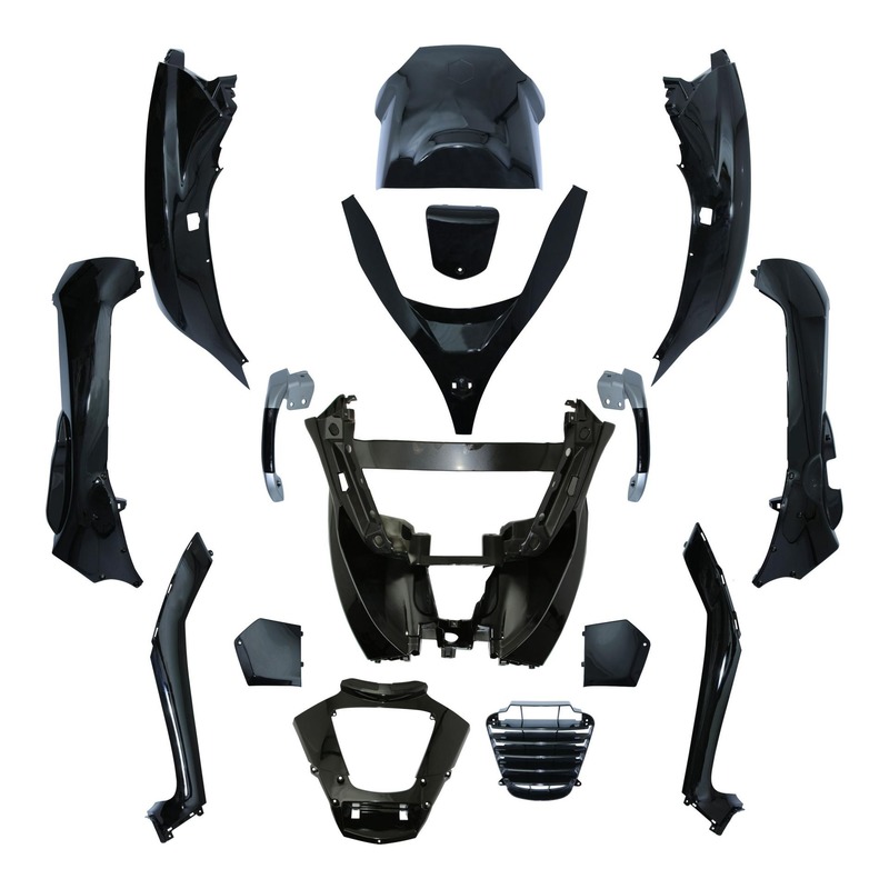 Kit carrosserie noir brillant pour Piaggio 125-250-300-400-500 MP3 08-