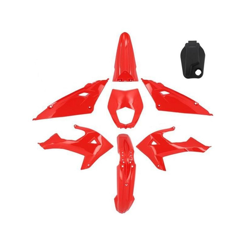 Kit carrosserie rouge 8 piÃ¨ces TNT original pour Rieju 50 MRT 2022-
