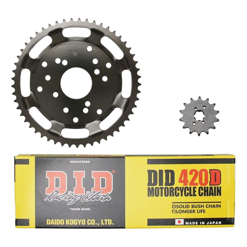 Kit chaîne DID acier Derbi 50 SM Classic 97-98