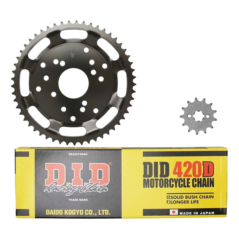 Kit chaîne DID acier Derbi 50 SM Classic 99-02