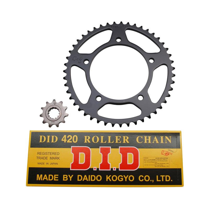 Kit chaîne DID pas 420 11x47 démultiplication d'origine alésage 102