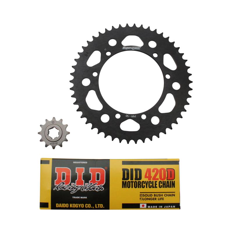Kit chaîne DID pas 420 12x50 démultiplication d'origine adaptable rm