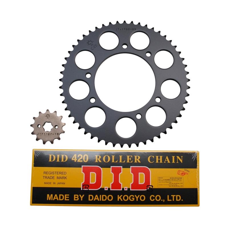 Kit chaîne DID pas 420 13x53 démultiplication d'origine alésage 102