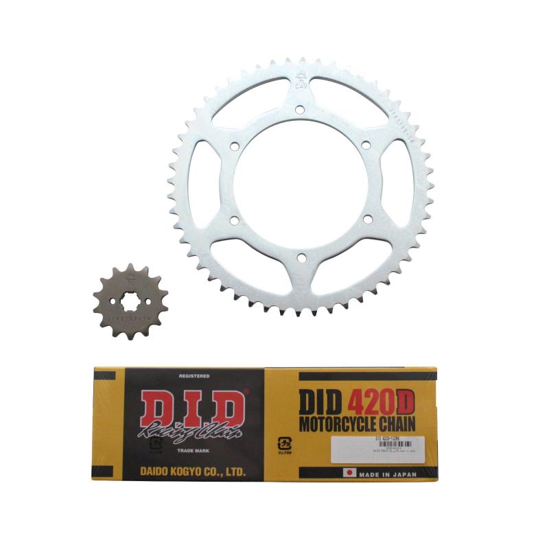 Kit chaîne DID pas 420 14x52 démultiplication d'origine alésage 108