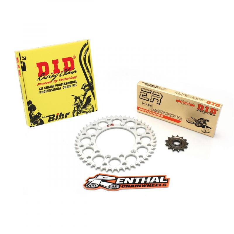 Kit chaîne DID/Renthal 520 type ERT3 14/48 couronne ultra-light anti-boue Suzuki 450 RM-Z 2007