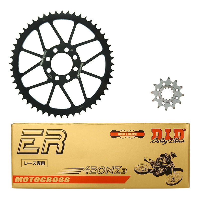 Kit chaîne DID type TT attache rapide pour Yamaha DT50 R 97-01 couron