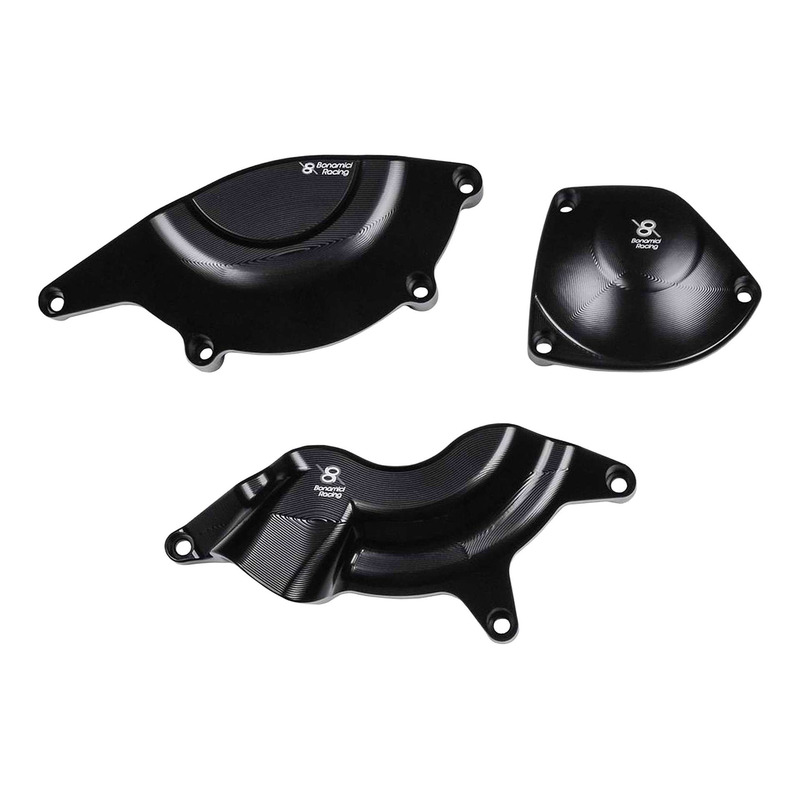 Kit couvres carters aluminium noir Bonamici Triumph Street Triple 765 17-25