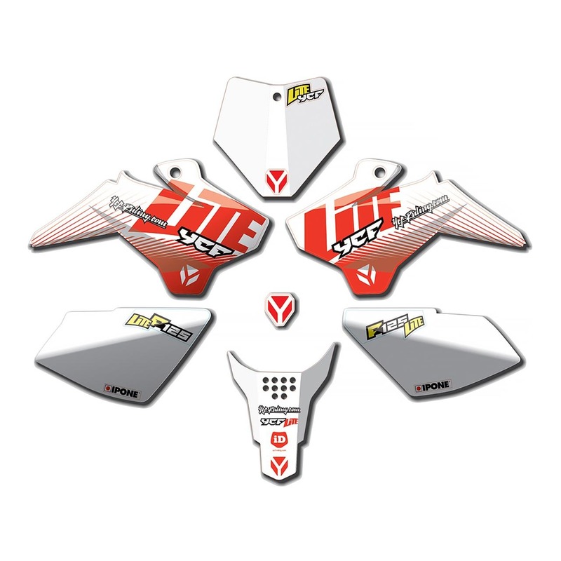 Kit déco 2021 YCF 125 Lite à partir de 2018 rouge/blanc