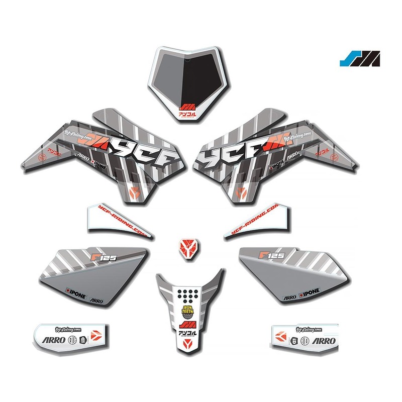 Kit déco 2021 YCF 125SM à partir de 2020 gris/blanc