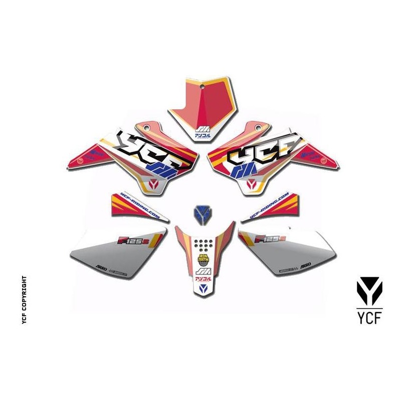 Kit déco 2021 YCF Pilot F125S à partir de 2019 bleu/blanc/rouge