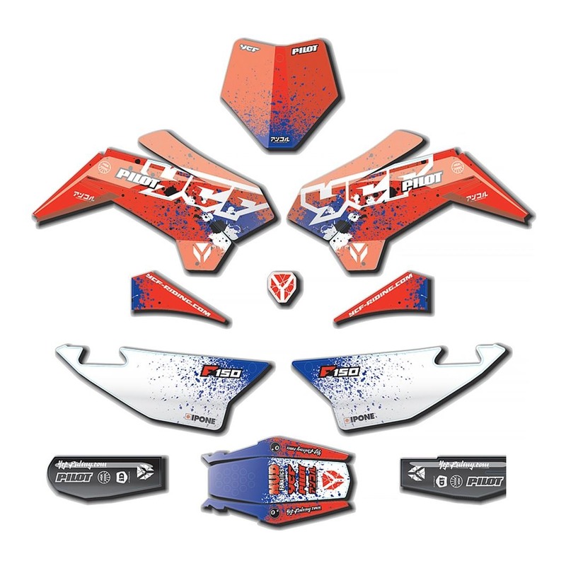 Kit déco 2021 YCF Pilot F150 à partir de 2018 bleu/blanc/rouge