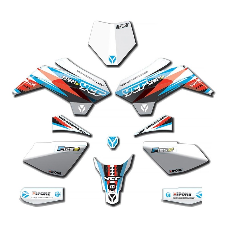 Kit déco 2021 YCF Start 125SE à partir de 2020 bleu/blanc/noir