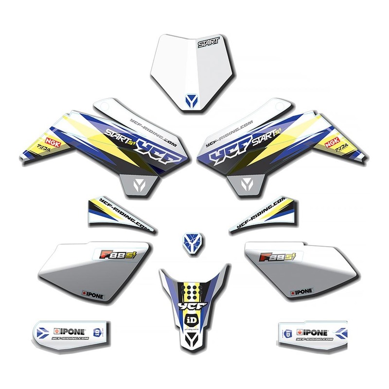 Kit déco 2021 YCF Start F88SE à partir de 2020 bleu/blanc/noir