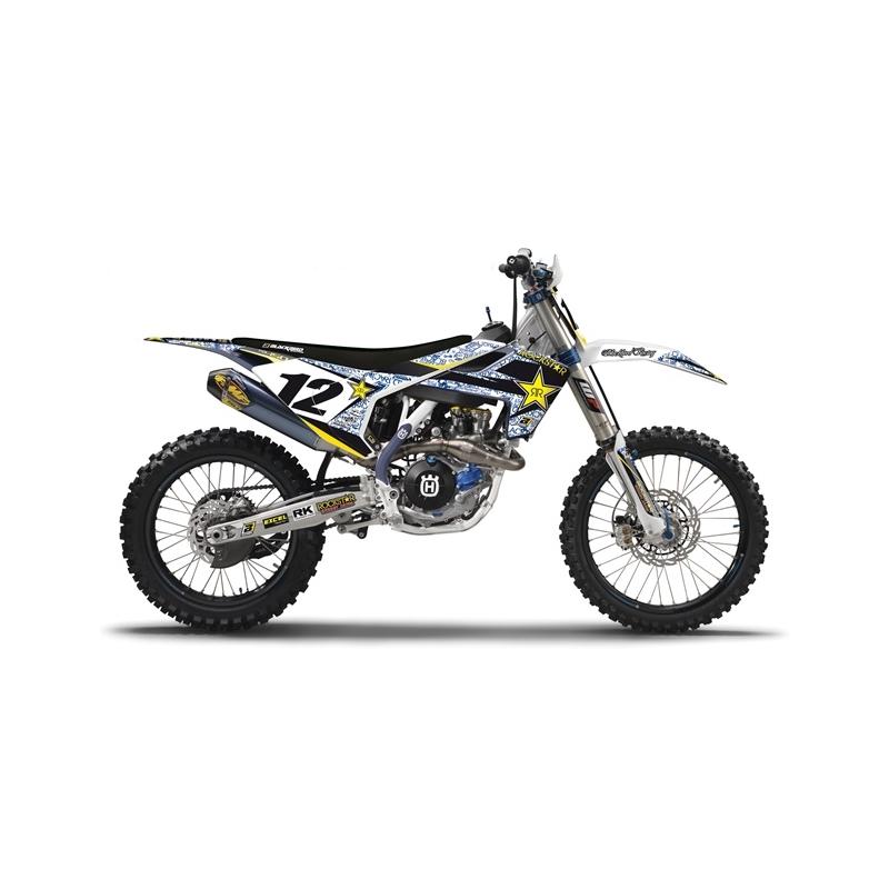 Kit déco Blackbird Rockstar Energy Husqvarna 85 TC 18-20 blanc/bleu