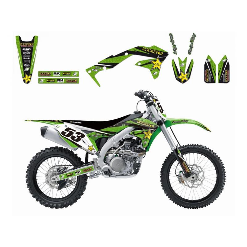 Kit déco Blackbird Rockstar Energy Kawasaki 250 KX-F 09-12 vert