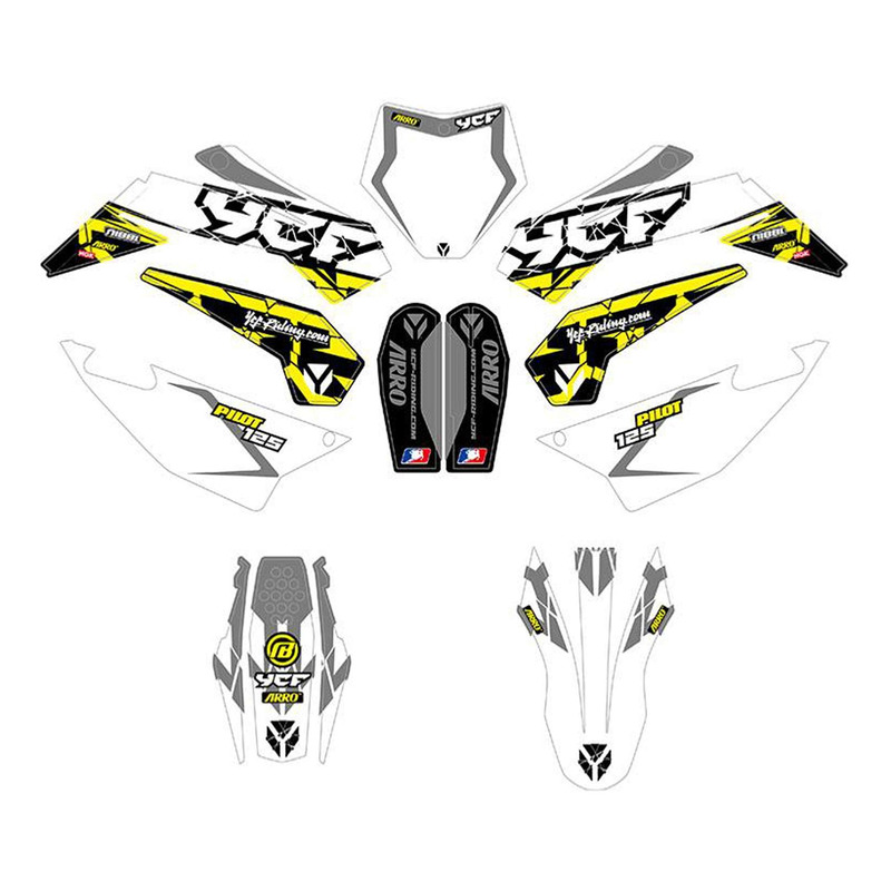 Kit déco blanc / noir / jaune YCF Pilot F 125 2025