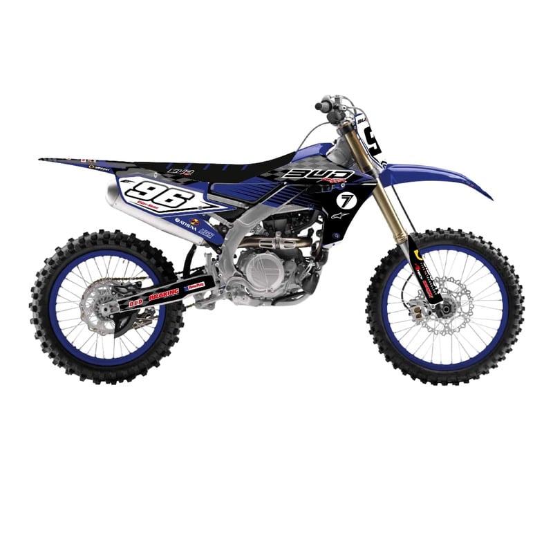 Kit Déco BUD RACING Checkers Noir et Bleu pour Yamaha 250 YZF 14-18
