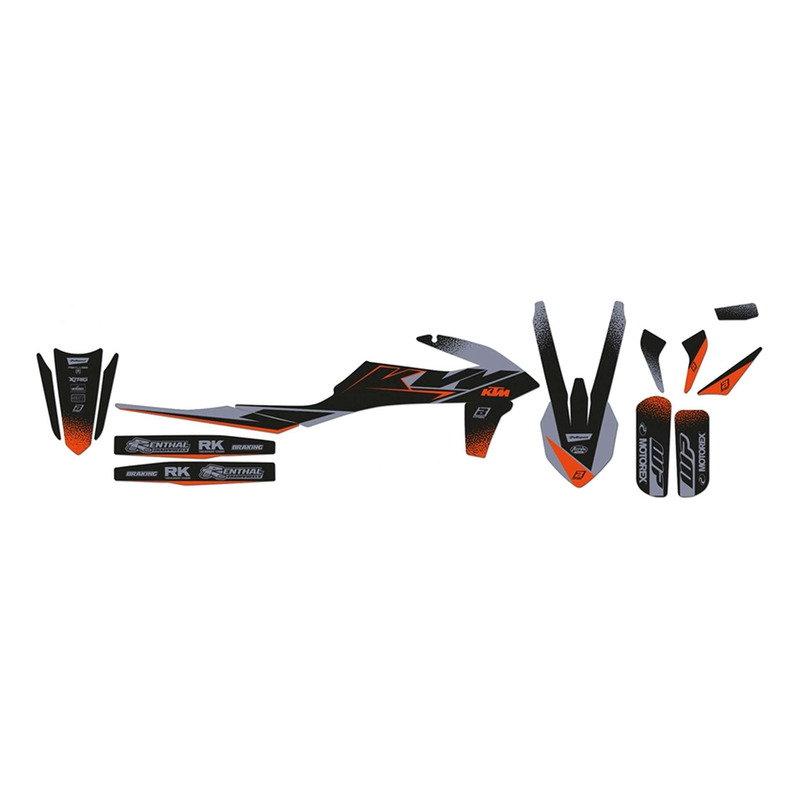 Kit déco et Housse BlackBird - Dream Graphic 4 - KTM SX/SXF 19-22 - Noir/Orange
