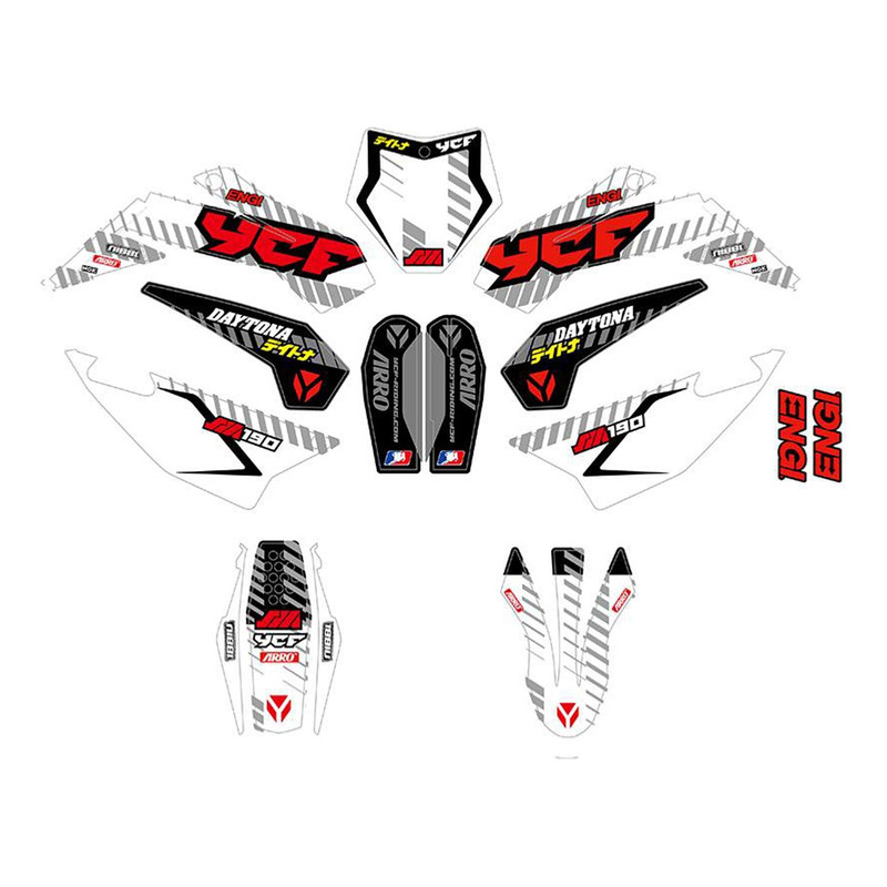 Kit déco complet blanc / noir / rouge YCF SM 190 2025-